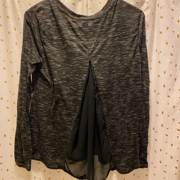 Forever 21 Small Black and White Blouse Top with Sheer Back - Picture 2 of 3